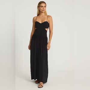 Express Black Drop Waist Maxi Dress